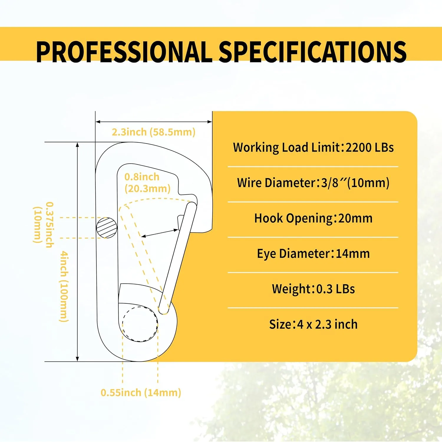 T316 Stainless Steel Spring Snap Hook, Marine Grade Safety Carabiner, Heavy Duty Boat Hook with Eye, for Ship Yacht Sailing