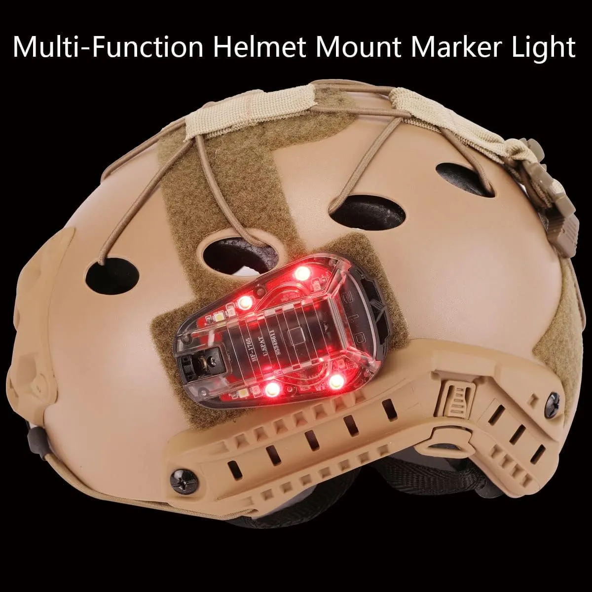 Tactical Helmet Light - Survival Signal & Military ID Light with IR & Visible LED Helmet Strobe for Outdoor Sports