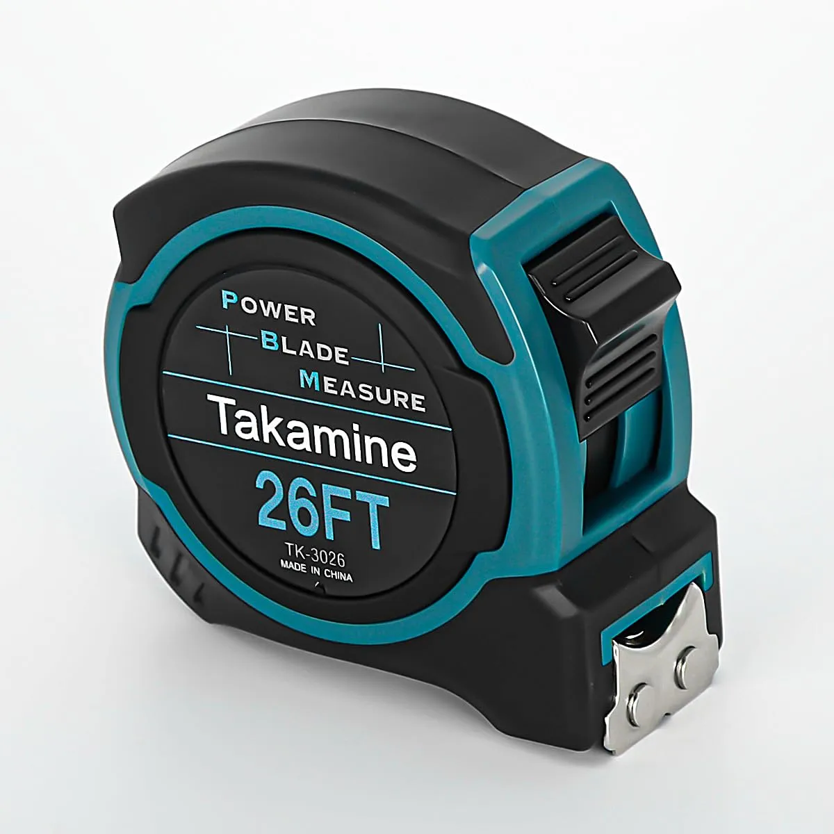 Takamine Tape Measure Professional 26 Feet, 1/8 Fraction Easy Read Retractable Measuring Tape, with Magnetic Hook, Manual Lock, Rubber casing, Suitable for Engineers/Surveyors/Carpenters/Construction