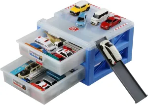 Takara Tomy "Tomica Parking Case 24", Mini Car, Toy Storage, 3 Years Old and Up, Toy Safety Standards Passed, ST Mark Certification, TOMICA TAKARA TOMY Plastic, White