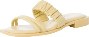 Tamaris Women's Slide Flat Sandal, Soft Lemon, 7