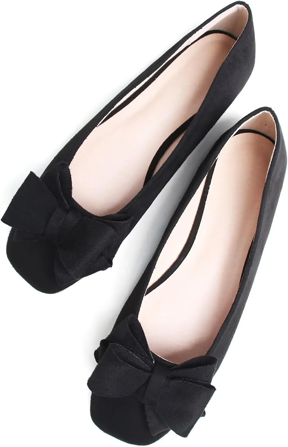 TANGNEST Women Cute Bowknot Flats Soft Slip On Dress Comfort Square Toe Flats