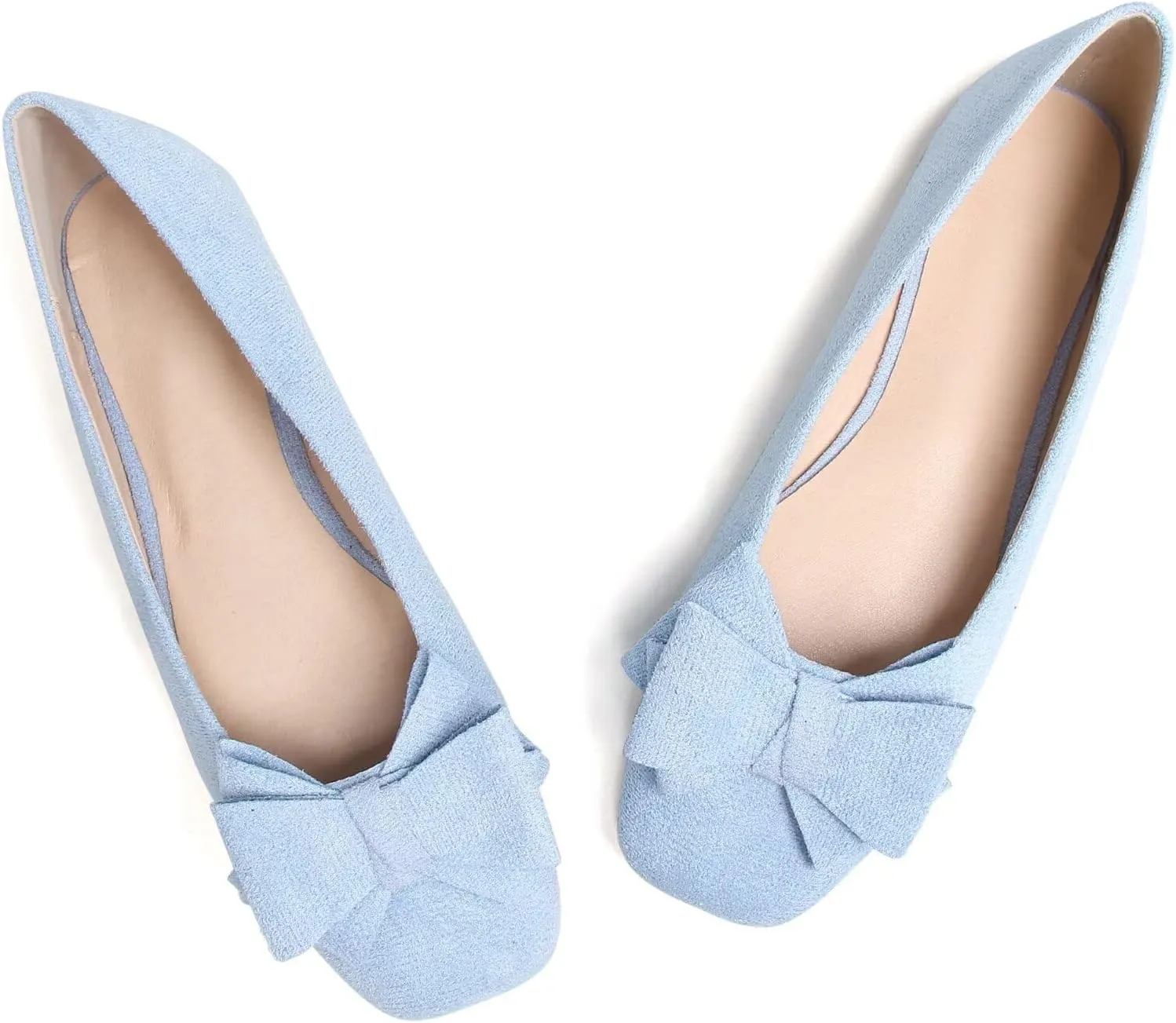 TANGNEST Women Cute Bowknot Flats Soft Slip On Dress Comfort Square Toe Flats