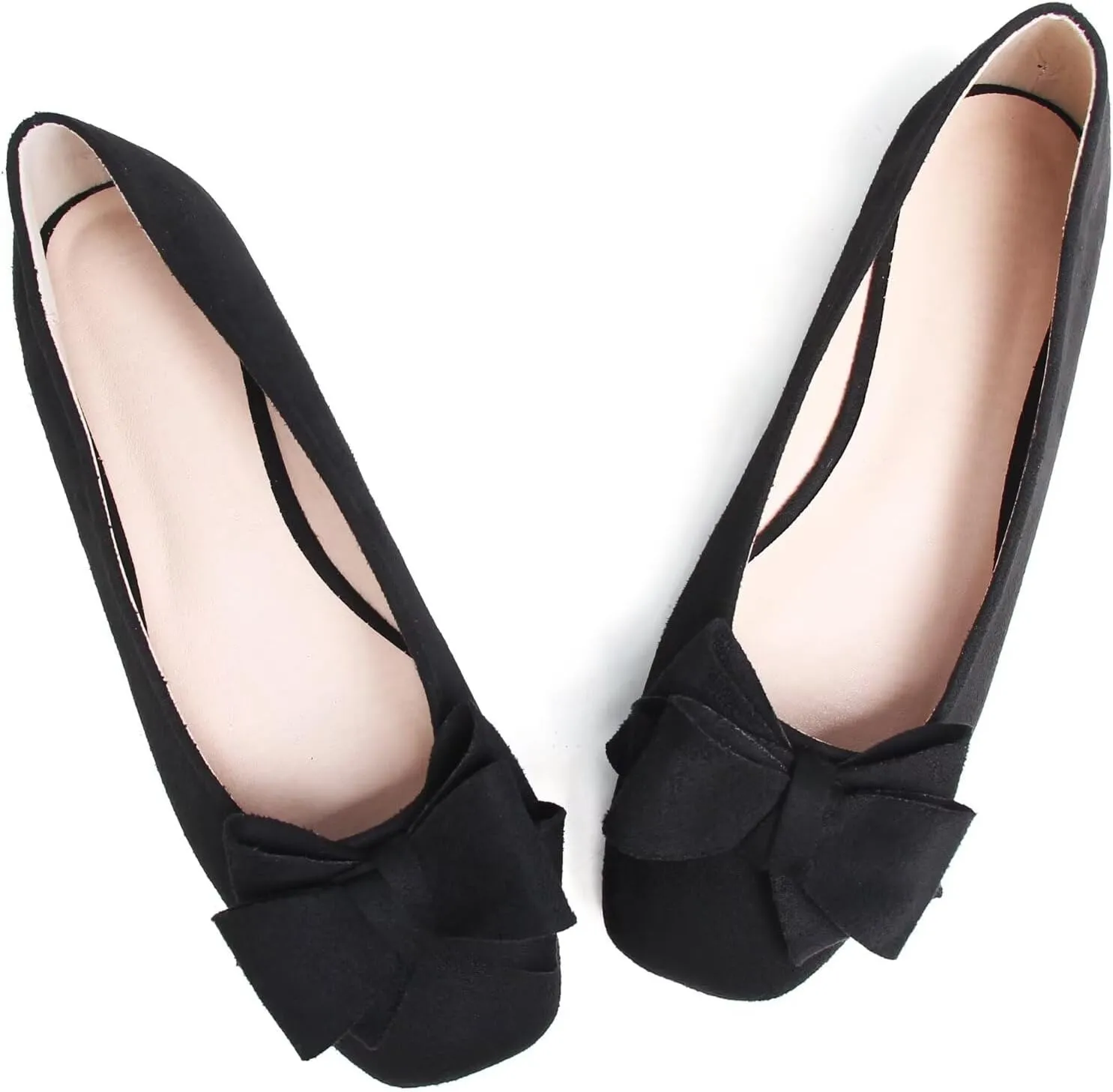 TANGNEST Women Cute Bowknot Flats Soft Slip On Dress Comfort Square Toe Flats