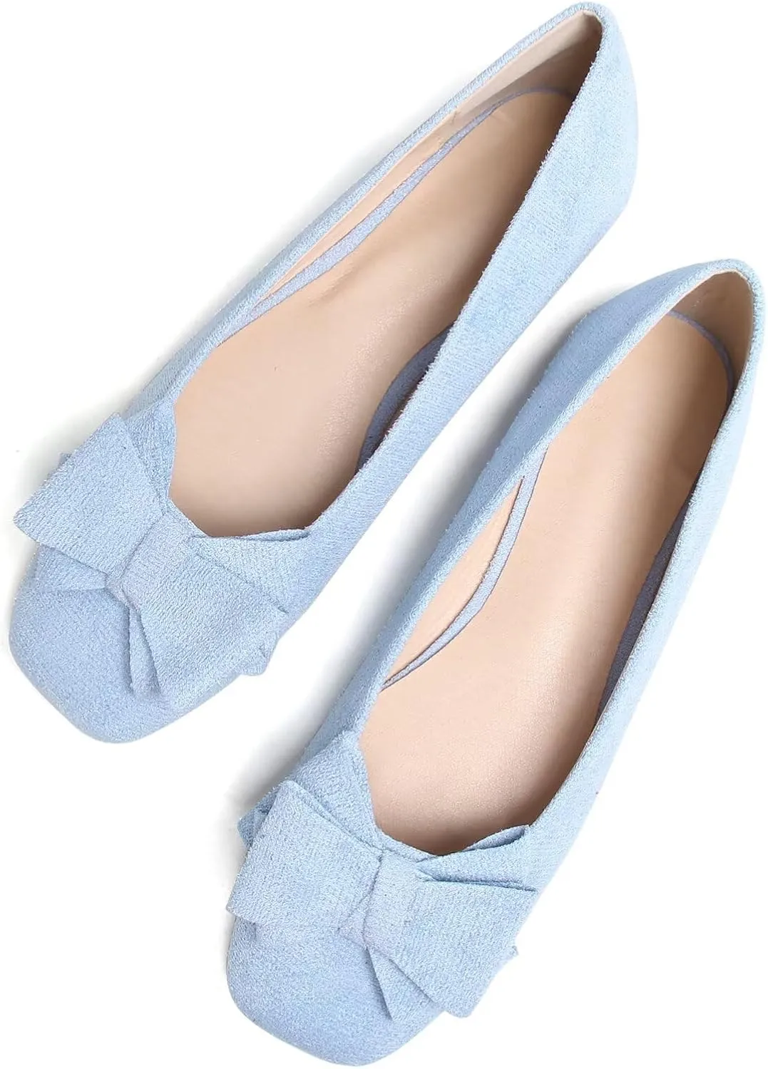 TANGNEST Women Cute Bowknot Flats Soft Slip On Dress Comfort Square Toe Flats