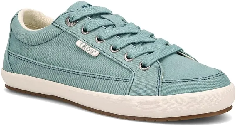 Taos Moc Star 2 Women's Sneaker - Fresh Canvas Design with Removable Footbed, Arch Support and Durable Lightweight Outsole for All Day Walking and Everyday StyleMineral Blue Distressed 8.5 W US