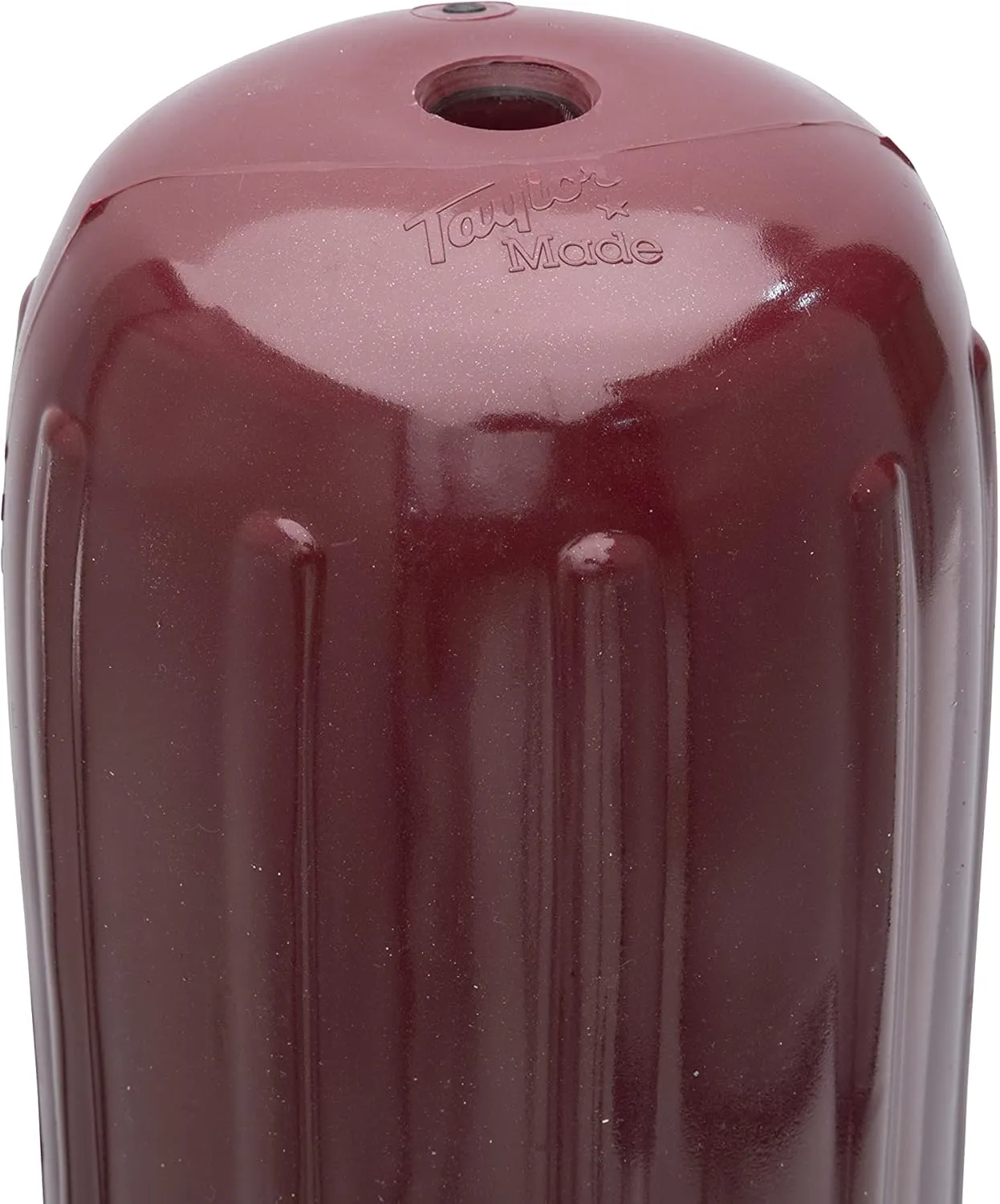 Taylor Made Big B Inflatable Boat Fender, Burgundy (8" x 20") End-to-End Line Passage Fits 5/8" Rope, Hangs Horizontally or Vertically, Ribbed Technology, Needle Valve, Marine-Grade Vinyl - 531026