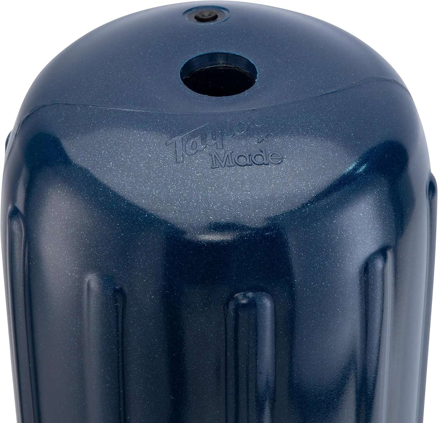 Taylor Made Big B Inflatable Boat Fender, Captain's Navy (10" x 26") End-to-End Line Passage Fits 5/8" Rope, Hangs Horizontally or Vertically, Ribbed, Needle Valve, Marine-Grade Vinyl - 571032