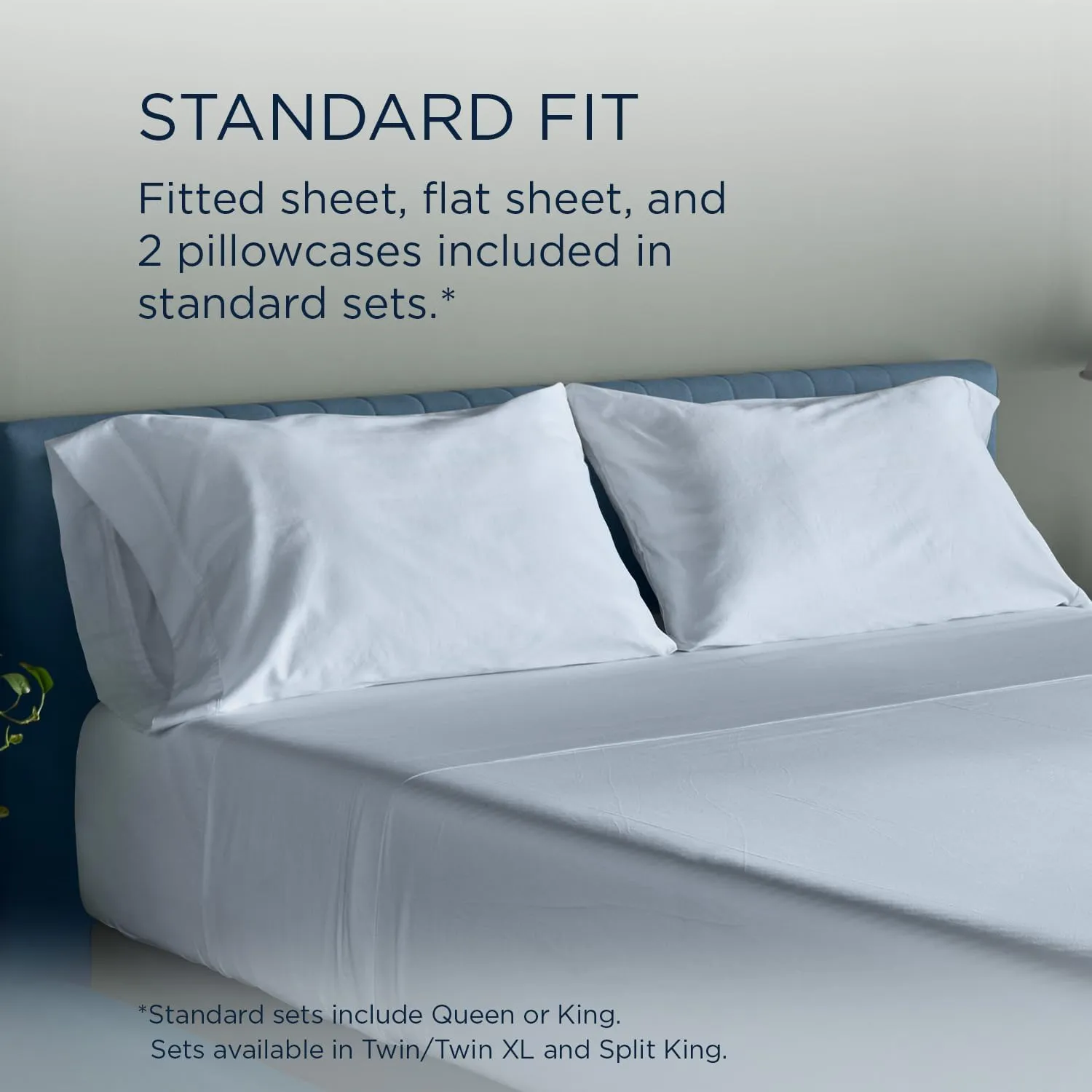 TEMPUR Luxe Egyptian Cotton Sheet Set Sleepy Blue - Twin