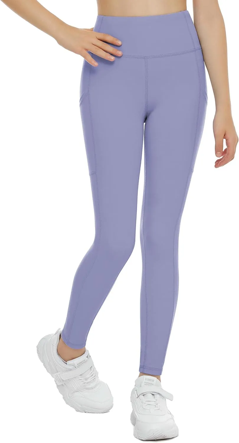 THE GYM PEOPLE Girls Workout Leggings Kids High Waist Stretch Athletic Dance Yoga Pants with Pockets
