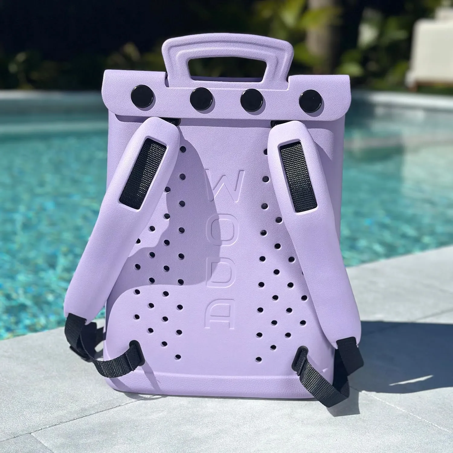 The Ultimate EVA Backpack | Washable, Lightweight and Durable | Zipper Pocket Dry Bag, For Beach, Pool, & Boat (Lavender Haze, Mini Woda Bag)