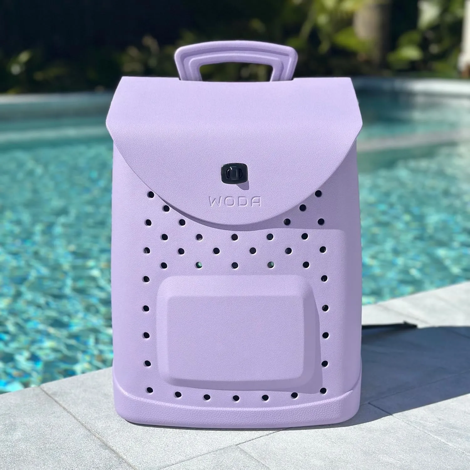 The Ultimate EVA Backpack | Washable, Lightweight and Durable | Zipper Pocket Dry Bag, For Beach, Pool, & Boat (Lavender Haze, Mini Woda Bag)