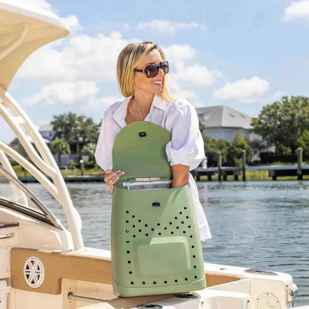 The Ultimate EVA Backpack | Washable, Lightweight and Durable | Zipper Pocket Dry Bag, For Beach, Pool, & Boat (Palmetto Green, Original Woda Bag)