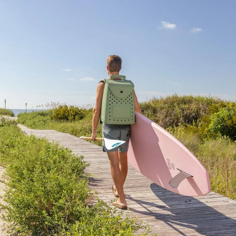 The Ultimate EVA Backpack | Washable, Lightweight and Durable | Zipper Pocket Dry Bag, For Beach, Pool, & Boat (Palmetto Green, Original Woda Bag)