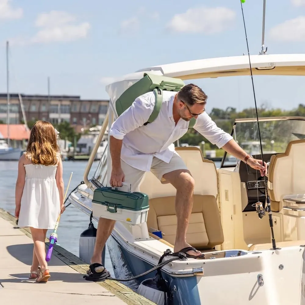 The Ultimate EVA Backpack | Washable, Lightweight and Durable | Zipper Pocket Dry Bag, For Beach, Pool, & Boat (Palmetto Green, Original Woda Bag)