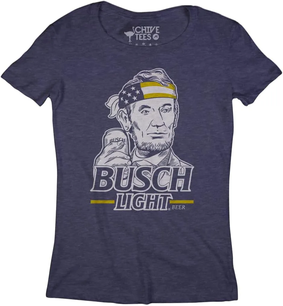 theCHIVE Busch Honest Abe Lincoln Drinking Fourth of July Beer T-Shirt Navy