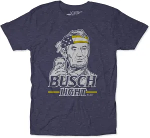theCHIVE Busch Honest Abe Lincoln Drinking Fourth of July Beer T-Shirt Navy