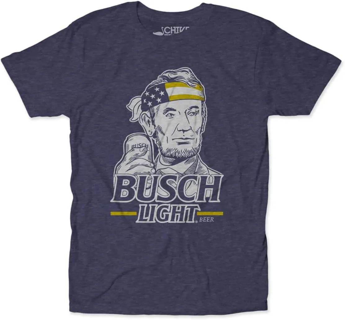 theCHIVE Busch Honest Abe Lincoln Drinking Fourth of July Beer T-Shirt Navy