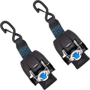 Tie Down 2 in. x 43 in. Stainless Steel Retractable Boat Transom Strap - 1800 lb. Breaking Load Limit / 600 lb. Working Load Limit (2-Pack)
