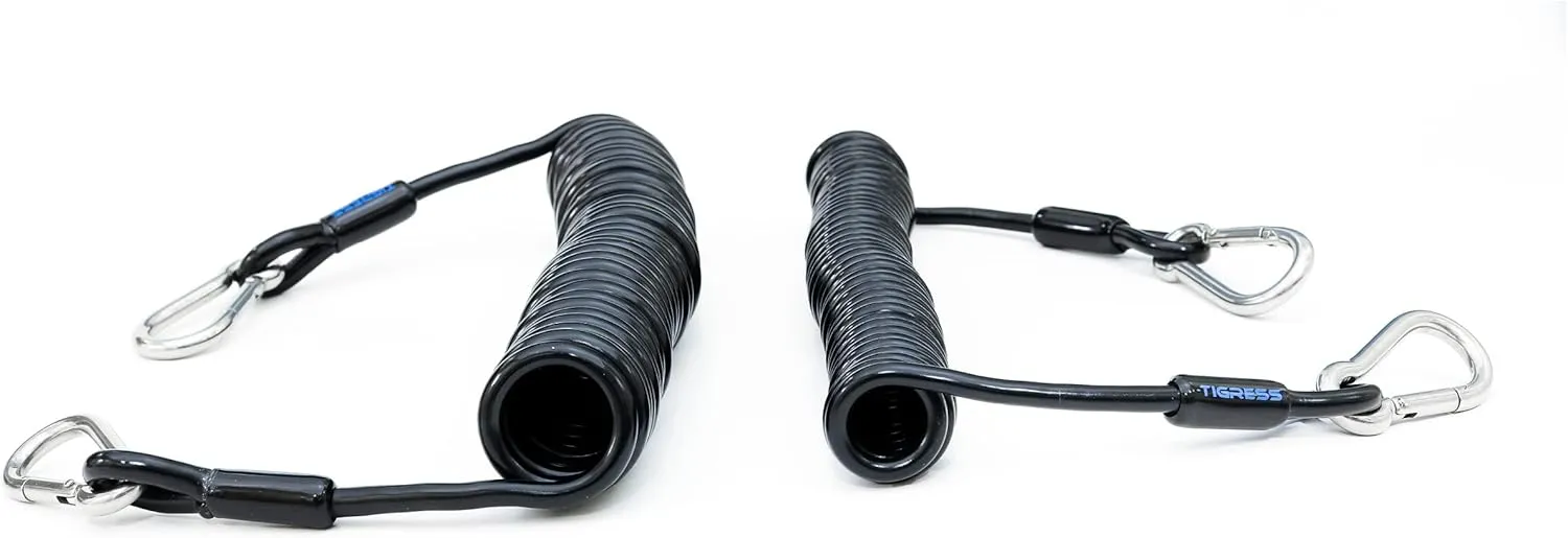 Tigress Coiled Safety Tether, Durable UV Resistant 630 Pound Tether Keeps Valuable Fishing Equipment Tethered to The Boat