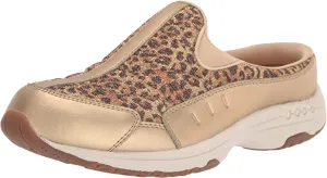 Timely shipping Leather Mule X-Wide Closed Toe Time Easy Slip Travel Gold Clog Round Loved by customers Spirit On