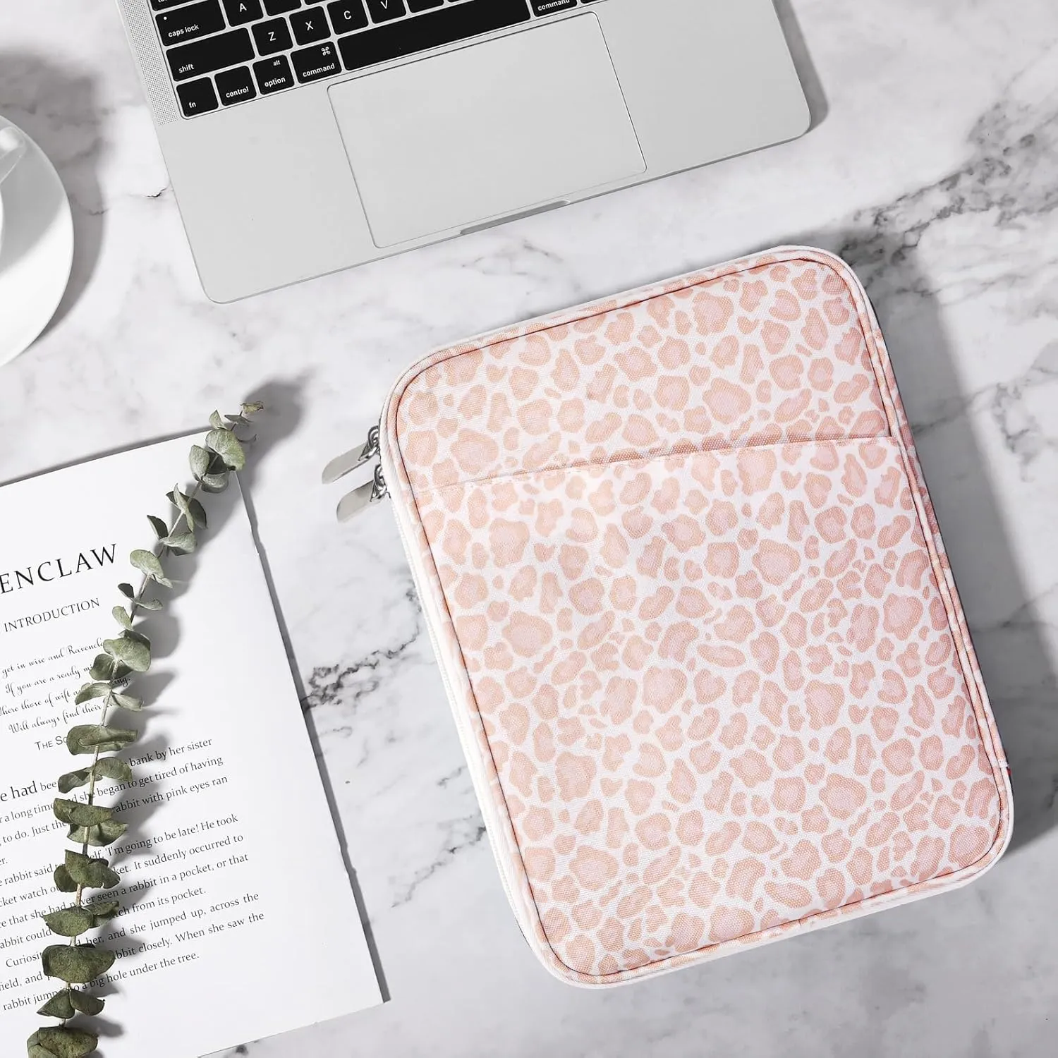 TiMOVO 9-11" Tablet Sleeve for iPad 11-inch A16 2025, iPad 10th Gen. 10.9", iPad 10.2", iPad Air 11 Inch/5th/4th Gen. 10.9", Galaxy Tab A9 Plus 11", Protective Bag with Pocket, Pink Leopard