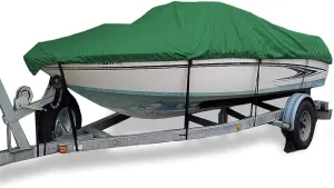 TIST V-Shaped Waterproof Boat Cover Heavy Duty Waterproof Boat Cover Tear-Resistant Canvas for V-Hulls, Tri-Hulls Bass Boats, Fishing Boats & Ski Boats Hull Protectors(14 * 16ft)