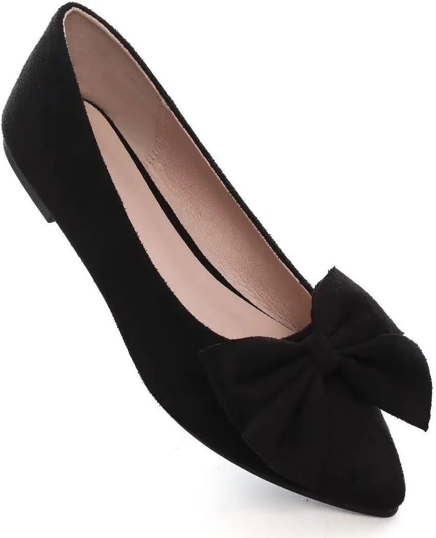 TN TANGNEST Women Classical Bowknot Flats Comfort Slip-on Pointed Toe Dress Shoes Walking Flats