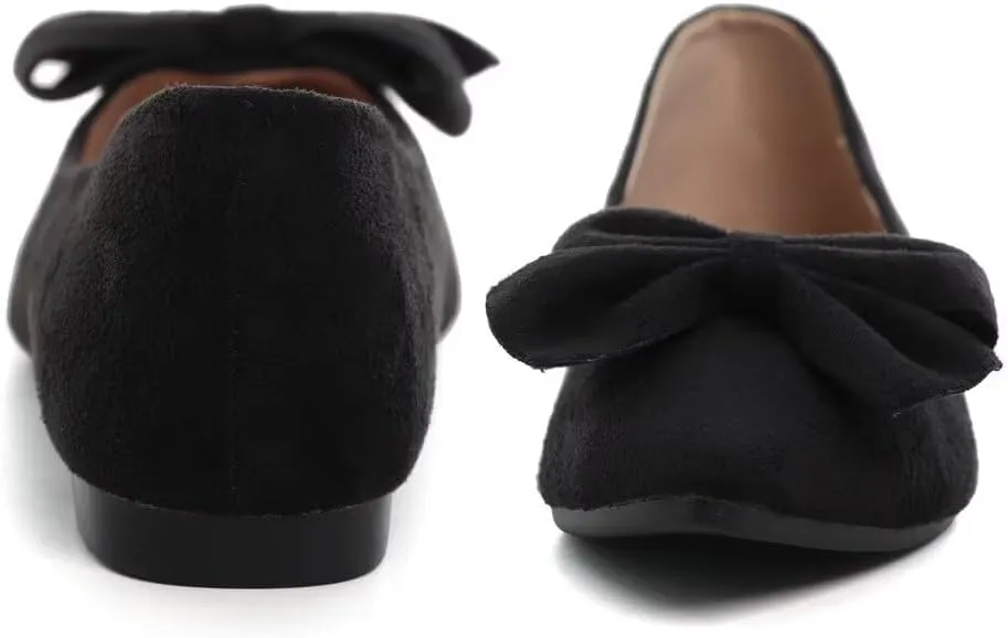 TN TANGNEST Women Classical Bowknot Flats Comfort Slip-on Pointed Toe Dress Shoes Walking Flats
