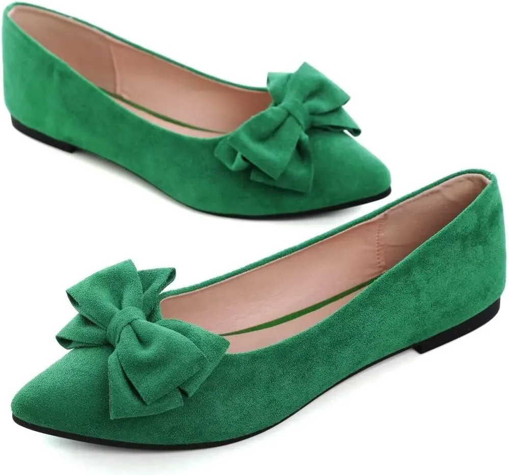 TN TANGNEST Women Fashion Bowknot Flats Comfort Pointed Toe Dress Shoes