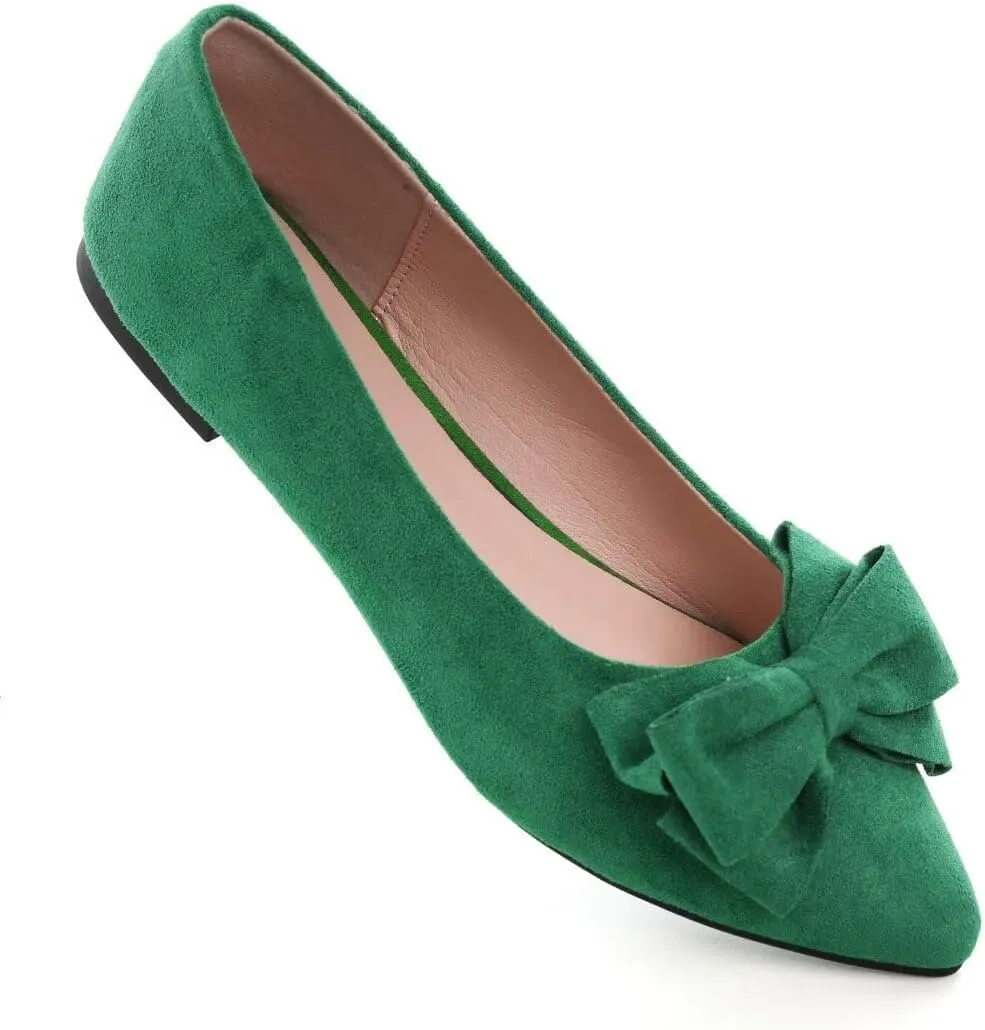 TN TANGNEST Women Fashion Bowknot Flats Comfort Pointed Toe Dress Shoes