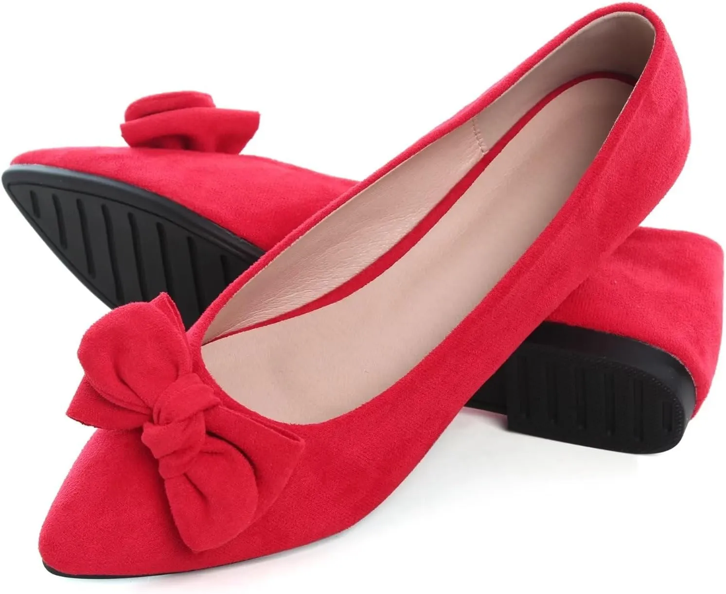 TN TANGNEST Women Fashion Bowknot Flats Comfort Pointed Toe Dress Shoes
