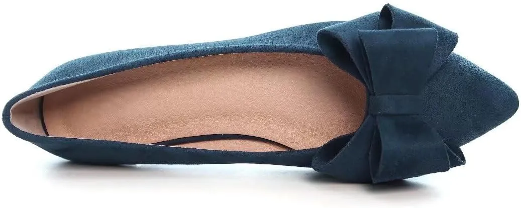 TN TANGNEST Women Fashion Bowknot Flats Comfort Pointed Toe Dress Shoes