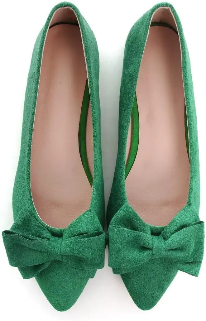 TN TANGNEST Women Fashion Bowknot Flats Comfort Pointed Toe Dress Shoes
