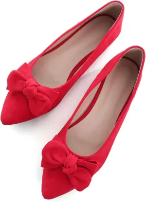 TN TANGNEST Women Fashion Bowknot Flats Comfort Pointed Toe Dress Shoes