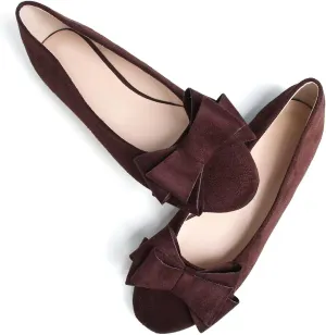 TN TANGNEST Women Fashion Bowknot Flats Comfort Pointed Toe Dress Shoes