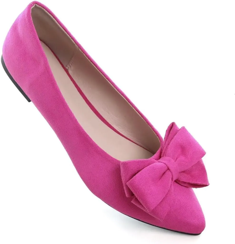 TN TANGNEST Women Fashion Bowknot Flats Comfort Pointed Toe Dress Shoes