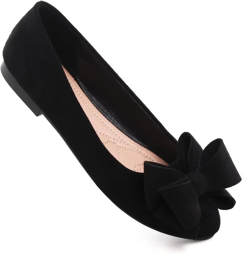 TN TANGNEST Women Fashion Bowknot Flats Comfort Pointed Toe Dress Shoes