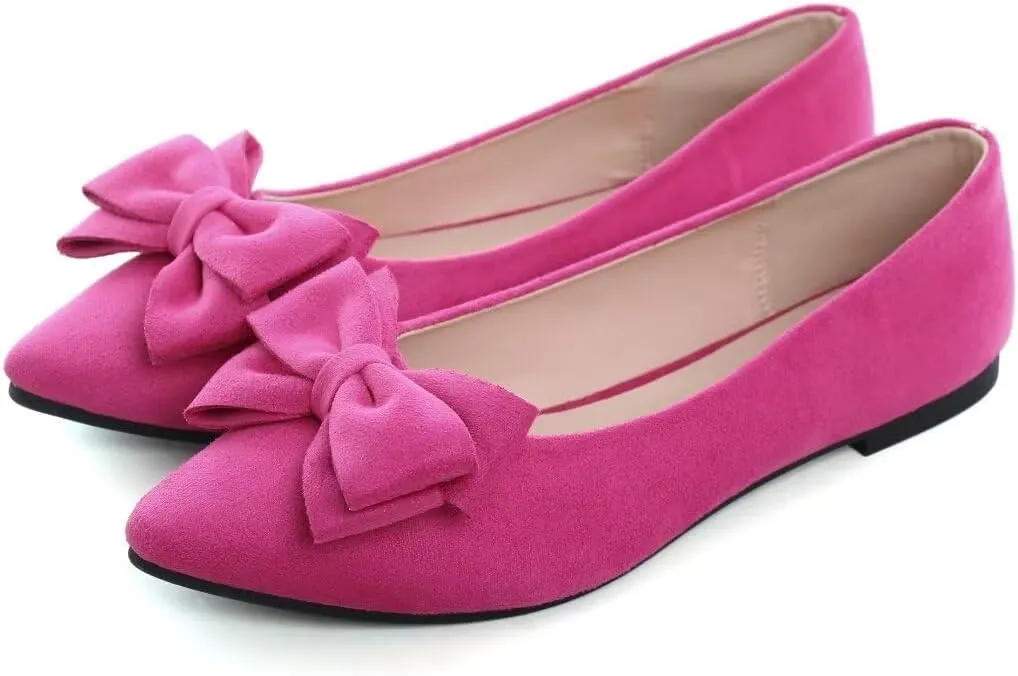TN TANGNEST Women Fashion Bowknot Flats Comfort Pointed Toe Dress Shoes