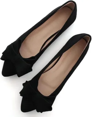 TN TANGNEST Women Fashion Bowknot Flats Comfort Pointed Toe Dress Shoes