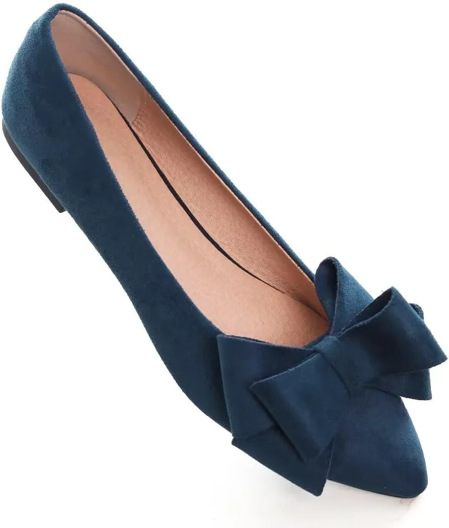 TN TANGNEST Women Fashion Bowknot Flats Comfort Pointed Toe Dress Shoes