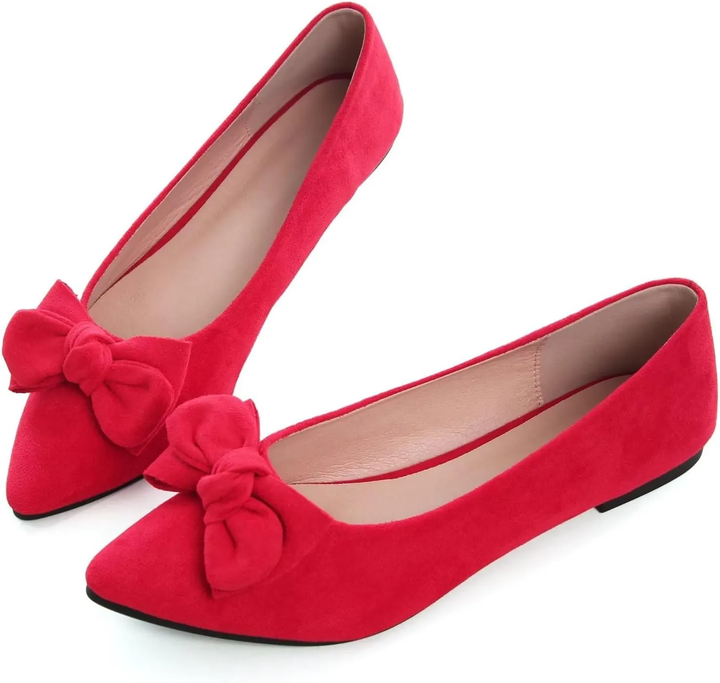TN TANGNEST Women Fashion Bowknot Flats Comfort Pointed Toe Dress Shoes