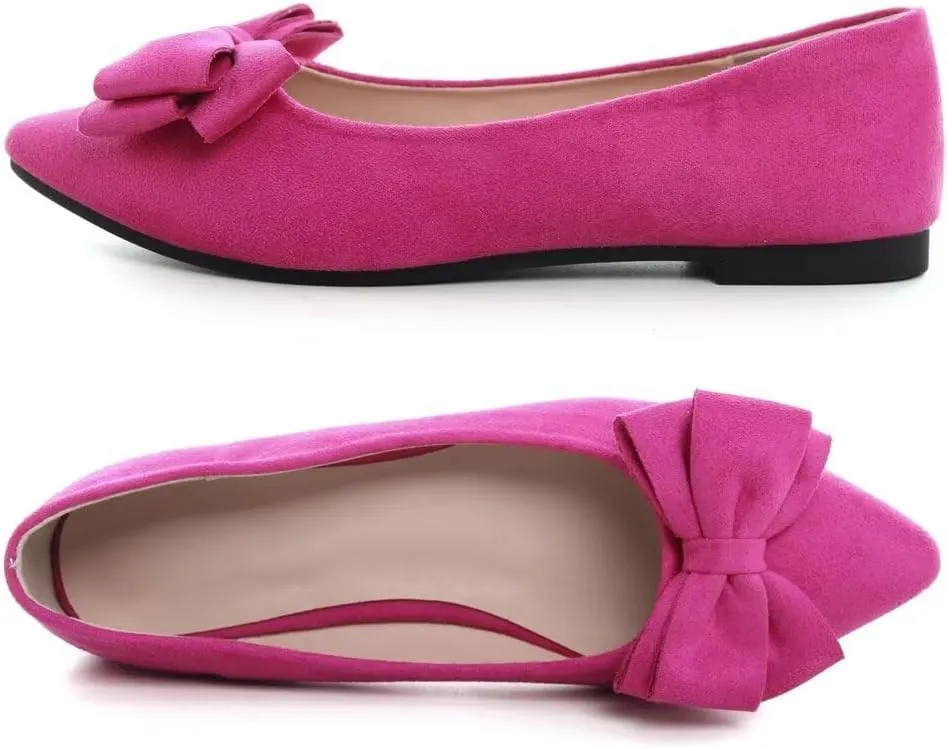 TN TANGNEST Women Fashion Bowknot Flats Comfort Pointed Toe Dress Shoes