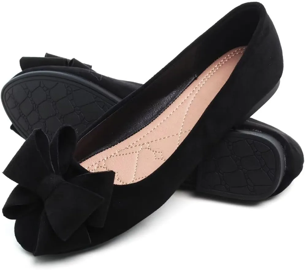 TN TANGNEST Women Fashion Bowknot Flats Comfort Pointed Toe Dress Shoes