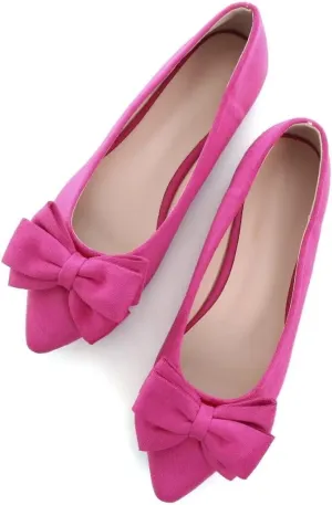 TN TANGNEST Women Fashion Bowknot Flats Comfort Pointed Toe Dress Shoes