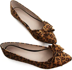 TN TANGNEST Women's Summer Dress Flats - Comfortable Pointed Toe Bowknot Ballet Shoes for Woman - Soft Suede Driving Flats