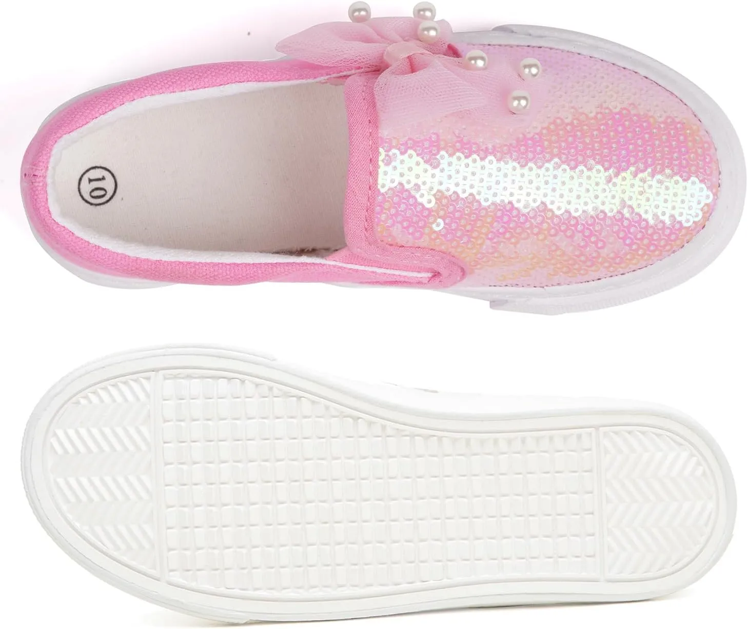 Toandon Toddler Kids Girls Sparkle Slip On Walking Shoes Age 2-10