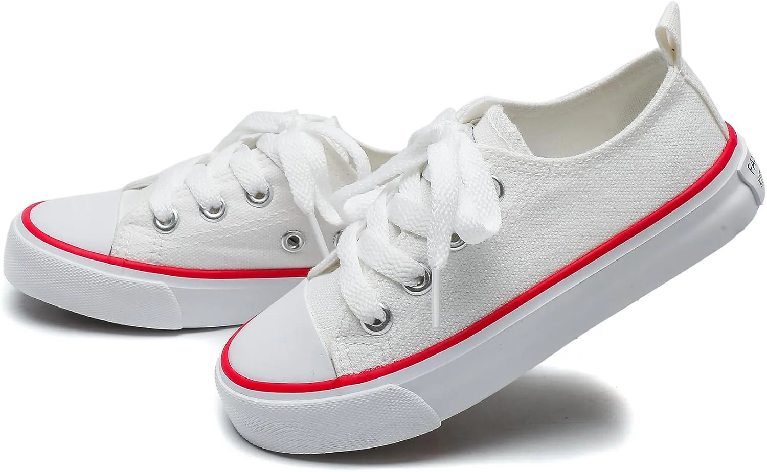 Toddler Canvas Sneakers for Boys & Girls - Breathable, Lightweight & Durable Lace-Up Shoes Non-Slip Rubber Sole, Classic School Style for Play & Casual Wear,Ages 2 
