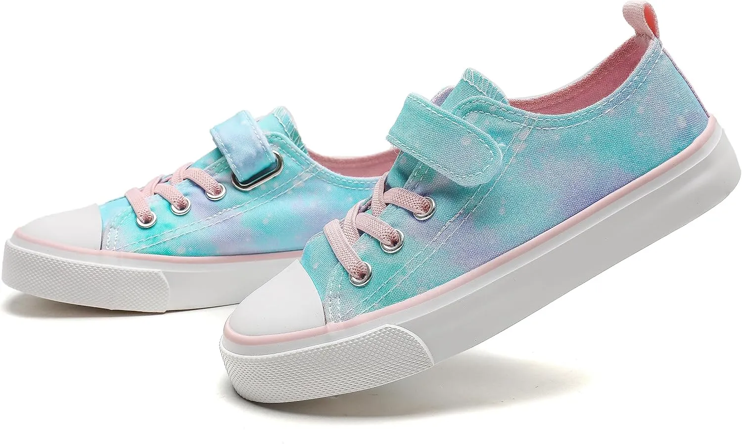 Toddler Canvas Sneakers for Boys & Girls - Breathable, Lightweight & Durable Lace-Up Shoes Non-Slip Rubber Sole, Classic School Style for Play & Casual Wear,Ages 2 