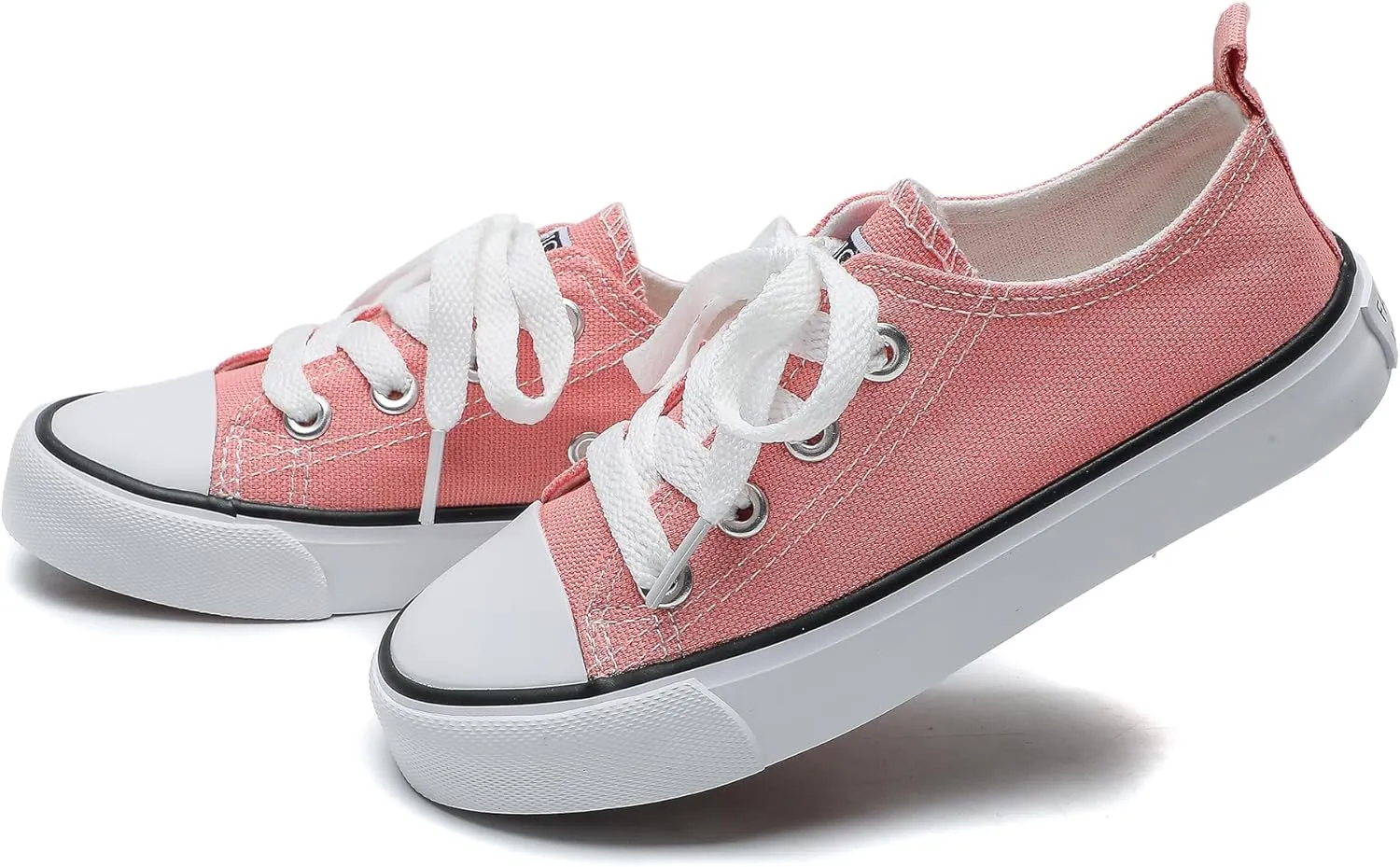 Toddler Canvas Sneakers for Boys & Girls - Breathable, Lightweight & Durable Lace-Up Shoes Non-Slip Rubber Sole, Classic School Style for Play & Casual Wear,Ages 2 
